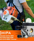 Stihl Trimmer Carburetor Replacement Kit Fits Fs45 Fs38 Fs55R Fs46C Fs45C displayed next to orange trimmer in use outdoors