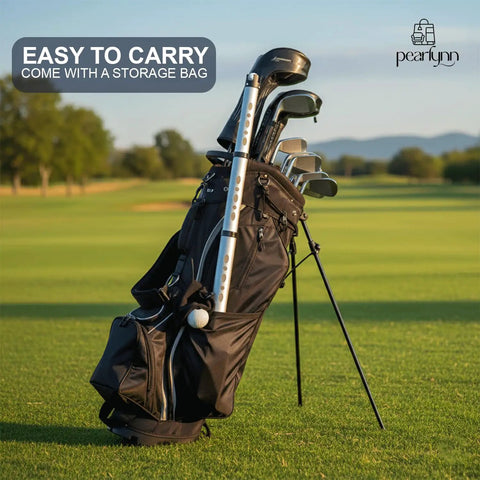 Golf Ball Retriever And Picker Upper Tube With Carry Bag For No Bending Upright Pickup in golf bag on course
