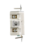 Side view of GFCI Self Test 15A 125V Tamper Resistant Duplex Receptacle With Standard Size Wallplate White Plug And Play