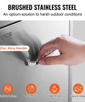 Close-up of Outdoor Kitchen Trash Drawer System With Heavy Duty Stainless Steel Storage, featuring zinc alloy handle.