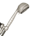 Side view of High Pressure Powerpulse Massage Handheld Shower Head With 7 Spray Settings And 5 Foot Hose Brushed Nickel Detachable