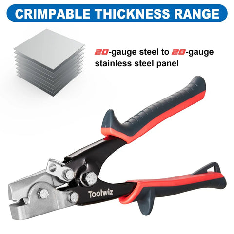 Snap Lock Punch Tool For Sheet Metal And Ductwork Drop Forged Steel Jaw Eight Point Five Inch Crimping Tool for crimping sheet metal
