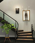 Black Industrial Wall Light Fixtures With Clear Glass Wall Mount Sconces Vintage Style Sconce Lamp For Living Room Bedroom And Hallway Matte Black Finish Explosion Proof Glass Shade Bulb Not Included on stairwell