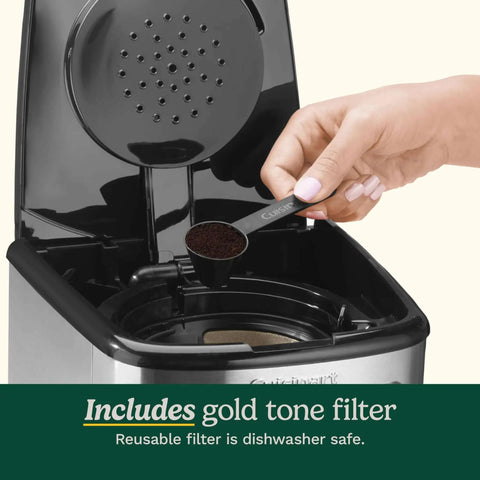 Plug-And-Play Programmable 14-Cup Coffee Maker With Temperature Control And Glass Carafe, showing reusable filter insert