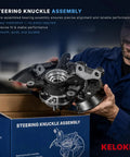 No Sweat Steering Knuckle And Wheel Bearing Hub Assembly Fits Toyota Highlander 2008 To 2017 And Lexus RX350 2010 To 2015 Front Right Passenger Side held by a person.