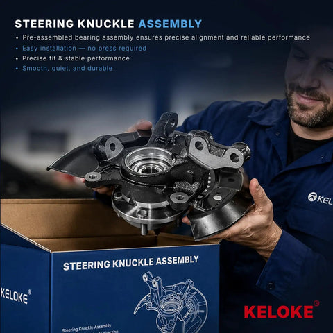 No Sweat Steering Knuckle And Wheel Bearing Hub Assembly Fits Toyota Highlander 2008 To 2017 And Lexus RX350 2010 To 2015 Front Right Passenger Side held by a person.