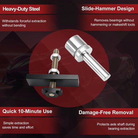 Pro Grade CV Axle Bearing Puller Tool Kit heavy-duty steel slide-hammer design for Toyota 8 inch clamshell front differential