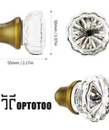 Glass Door Knobs Set With Vintage Crystal Look And Antique Brass Finish, Classic Old Style Hardware For Mortise Locks