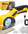 Rechargeable Cordless Electric Scissors With LED Light and Two Extra Blades for Cardboard Cutting 0.25 Inch Thick 320RPM Box Cutter Tool Great For Office And Home Use Easy To Handle cutting fabric.