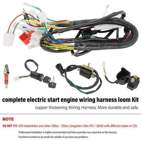 Stator Coil CDI Wiring Harness For 4 Stroke ATV KLX 50cc 70cc 110cc 125cc Quad No Fuss Plug And Play Electrical Harness Kit components