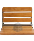 Wall Mounted Folding Shower Seat With Wood Bench, 400 Lb Load Capacity, Sturdy No Nonsense Rust Proof Stainless Steel Frame