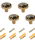 Rustic Forest Mushroom Cabinet Knobs 4 Pack, Round Drawer Pulls And Dresser Handles, 1-1/4 Inch kitchen hardware with screws.