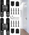Heavy Duty 7 Inch Invisible Hidden Door Hinges Zinc Alloy Concealed Hinge System For Large Wood Doors Holds Up To 176 Lbs Per Pair