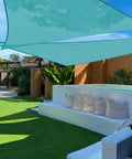 8x8x11 Ft Sun Shade Sail Triangle Canopy For Outdoor Patio Backyard Pergola Deck Carport UV Blocking Cloth Turquoise Green
