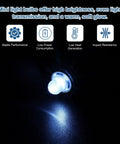 Four Pack E10 Miniature Screw Base Light Bulbs 3V 0.3A Dope White Glow Solid Glass And Metal Construction Tight Fit Replacement Lamps For Gadgets And Hobby Projects Ready To Roll emitting bright light against a dark background.