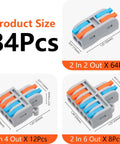 84 Piece Lever Wire Connector Kit 2 In 2 Out Quick Connect Assortment For AWG 24 To 12 Easy Tap In Wiring Grab And Go DIY Electrical Connectors