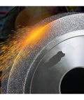 100mm CBN Drill Machine Grinding Wheel 25.4mm Hole Precision Honing Tool For HSS Milling Cutters High Speed Steel Sharpening Dense Coarse Grit with sparks.