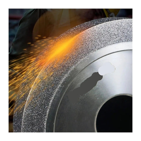 100mm CBN Drill Machine Grinding Wheel 25.4mm Hole Precision Honing Tool For HSS Milling Cutters High Speed Steel Sharpening Dense Coarse Grit with sparks.