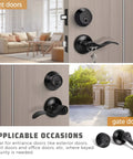 Two Pack Keyed Entry Door Lever Handle With Lock And Key Exterior Door Lock Set Double Keyed Deadbolt Matte Black Finish