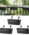 Three Piece Metal Hanging Flower Pots For Railing And Fence Outdoor Planter 15.7 Inch Hanging Bucket Pots With Detachable Hooks for balcony