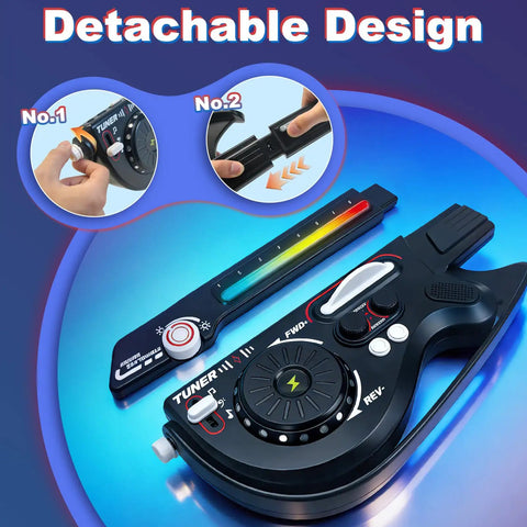 Detachable design feature of CL Funny Kids Electric Stringless Guitar With DJ Turntable And Lights for easy setup.