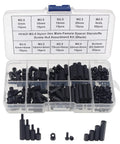 Black Nylon M2.5 Hex Spacer Standoffs Screws Nuts Assortment Kit 240 Pieces Including Male And Female Standoffs In 6mm And 10mm Lengths