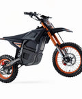 Teens Electric Dirt Bike 2000W Peak Power Off Road Monster, 48V 20Ah Lithium Battery, 14/12 Inch Fat Tires, Orange, Side View