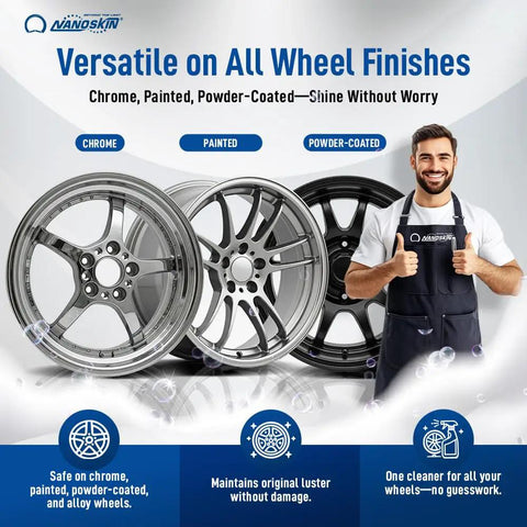 Pro Grade Wheel And Tire Cleaner Concentrate 4 To 1 Dilution Thick Foamy Formula Lifts Brake Dust Oil Dirt And Light Corrosion For Easy Car Detailing Safe On Finishes Works With Tire Brush 16 Oz Bottle, safe for chrome and painted wheels