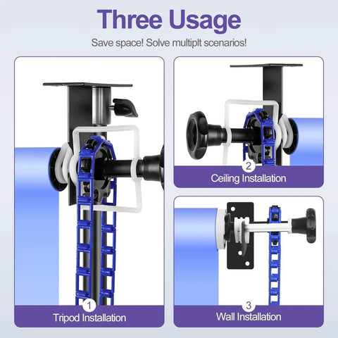 No Sweat Professional Photography Backdrop Roller Stand Featuring Secure Wall And Ceiling Mount Single Roll Background Support Kit For Quick Pro Sessions