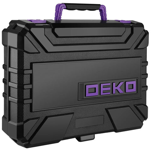 Purple 126-Piece Grab-And-Go Home Repair Tool Set With 8V Cordless Drill, LED Light, Storage Case, Lightweight 1.65 lb Mini Drill For Wood And Plastic, All-In-One DIY Kit For Quick Fixes And Everyday Projects, black case
