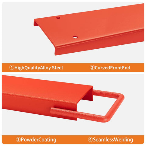 Rock Solid Heavy Duty Forklift Fork Extensions 60 Inch Alloy Steel Attachments For Warehouse And Construction Built Different To Crush Oversized Pallets Without The Sweat With Powder Coated Finish And Included Gear