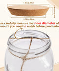 Big Tapered Cork Stoppers For 3.74 To 4.0 Inch Jar Openings shown with jar and dimensions for home canning and wine bottles.