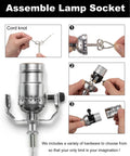 DIY Lamp Wiring Kit With 3 Way Socket, 12 Ft Cord, Hardware Pack And Table Lamp Repair Parts assembly instructions