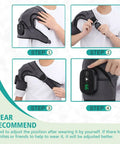 Cozy Heated Shoulder Wrap Massager For Men And Women With Cordless Design And 3 Heating Settings shown in use, step by step