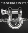 316 Stainless Steel D Ring Shackles Marine Grade Heavy Duty Clevis Anchor Shackle Kit With Screw Pin One Quarter Inch