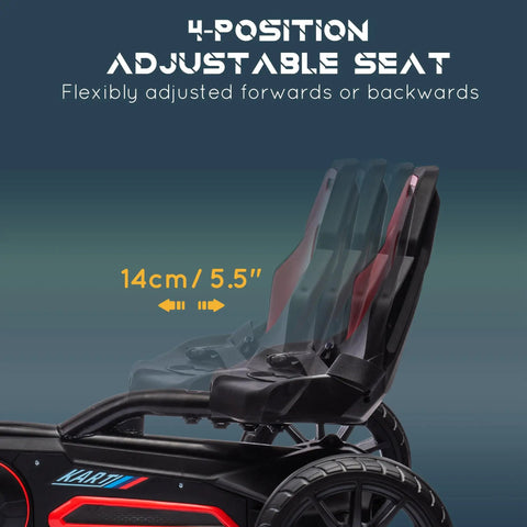 Kid Pedal Go Kart For Outdoors With Adjustable 4 Position Seat Swing Axle Handbrake And Non Slip EVA Wheels Ride On Toy