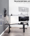 Super Smooth White Corner Standing Desk With Dry Erase Surface L Shaped Sit Stand Workstation 83 By 60 Inches showing telescoping legs for height adjustment.