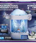 Hands On 3 In 1 Weather Station Toy For Kids Ages 6 To 8, Eight Weather Modes Weather Lab STEM Kit For Curious Young Meteorologists, Kid Approved Fun Educational Science Toy. Boxed weather station STEM kit with humidifier, thermometer, and white-noise features
