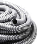 Coiled galvanized steel 25 Ft 3/4 Inch Reduced Wall Flexible Metal Conduit for low voltage outdoor wiring, smooth interior visible