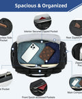 Under Seat Carry On Duffel Bag For Travel Lightweight Weekender Personal Item For Airplanes compartment view with pockets