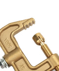 Heavy Duty Brass G Shape Welding Earth Clamp 500 Amp close-up showing secure grip and details for TIG and argon arc use.