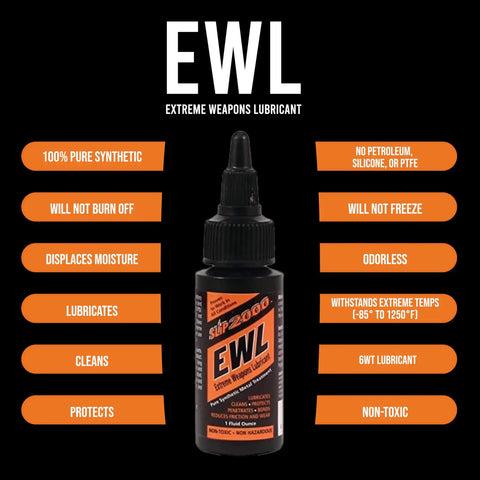 Extreme Weapons Lube CLP Gun Lube And Cleaner Synthetic Gun Lubricant With Anti Wear Additive For Duty And Hobby Firearms 1 Oz Squeeze Bottle, front view