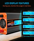 1100 Watt Pure Sine Wave Inverter For RV And Off Grid Power Converts 12V DC To 110 And 120 VAC with LCD display features