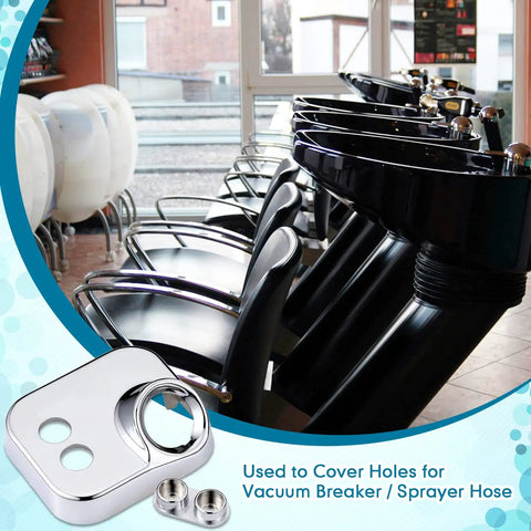 Shampoo Bowl Vacuum Breaker Kit For Salon Sinks 7 Piece Stainless Steel And Chromium Plated Brass Hardware Set In Use