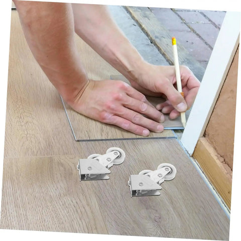 Person measuring for installation with 4PC Premium Aluminum Alloy Sliding Door Pulley Wheels With Ball Bearing Replacement Rollers.