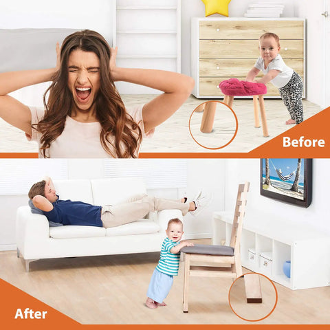 300 Piece Sweet Assorted Furniture Felt Pads Brown Non Scratch Floor Protectors Includes Cabinet Door Bumpers Heavy Duty Quick Move Prep Kit That Is A Total Game Changer, before and after usage in home settings.