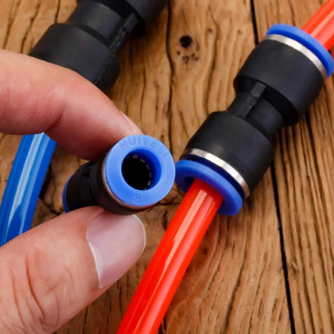 Fabulettas Straight Push Connectors Make Air Line Quick Hose Repair Easy With A Secure Leak-Free Seal For High Pressure Machinery Auto And Electronics Using 40 PCS Assorted 6mm 8mm 10mm 12mm Pneumatic Fittings In Durable PU Plastic. 8mm connector holding tubing