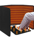 Person using Foot Warmer With Heated Floor Mat For Home Office, Portable Space Heater With 12H Timer And 8 Heat Levels.