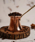 Arabic Coffee Pot Cezve Turkish Coffee Maker For 3 Cups Medium Size With Hammered Copper Exterior And Stainless Steel Interior Handcrafted Traditional Brew For Turkish Or Arabic Coffee Lovers