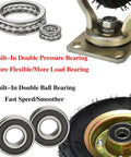 Built Like A Tank Heavy Duty 10 Inch Air Filled Rubber Swivel Caster Wheels 4 Pack Double Ball Bearing showing bearing components.